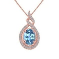 thumbnail image 1 of Mauli Jewels Engagement Necklace for Women 1.42Ct Ttw Beautiful Oval Shape Gemstone And Women's Diamond Pendant Prong-Setting 10K Rose Gold With 18'' Box Chain|Silver Chain, 1 of 6