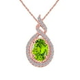 thumbnail image 1 of Mauli Jewels Engagement Necklace for Women 1.42Ct Ttw Beautiful Oval Shape Gemstone And Women's Diamond Pendant Prong-Setting 10K Rose Gold With 18'' Box Chain|Silver Chain, 1 of 6