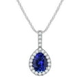 thumbnail image 1 of Mauli Jewels Engagement Necklace for Women 1.45 Carat Beautiful Pear Shape Gemstone And Diamond Pendant 4 prongs 10K White Gold With 18'' Rope Chain|Silver Chain, 1 of 7