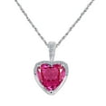 thumbnail image 1 of Mauli Jewels Engagement Necklace for Women 1.83 Carat Adorable Diamond And Heart Shape Gemstone Pendant 4 prongs 10K White Gold With 18'' Box Chain|Silver Chain, 1 of 6
