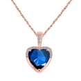 thumbnail image 1 of Mauli Jewels Engagement Necklace for Women 1.83 Carat Adorable Diamond And Heart Shape Gemstone Pendant Prong-Setting 10K Rose Gold With 18'' Box Chain|Silver Chain, 1 of 7