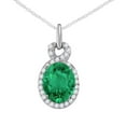 thumbnail image 1 of Mauli Jewels Engagement Necklace for Women 1.9 Carat Beautiful Oval Shape Gemstone And Diamond Pendant 4 prongs 10K White Gold With 18'' Rope Chain|Silver Chain, 1 of 6