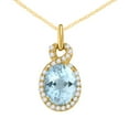 thumbnail image 1 of Mauli Jewels Engagement Necklace for Women 1.9 Carat Beautiful Oval Shape Gemstone And Diamond Pendant 4 prongs 10K Yellow Gold With 18'' Rope Chain|Silver Chain, 1 of 6