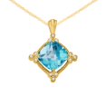 thumbnail image 1 of Mauli Jewels Engagement Necklace for Women 2.80 Carat Adorable Diamond And Cushion Cut Gemstone Pendant 4 prongs 10K Yellow Gold With 18'' Chain|Silver Chain, 1 of 6