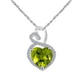 thumbnail image 1 of Mauli Jewels Engagement Necklace for Women 3.90 Carat Diamond And Heart Shape Gemstone White Gold Pendant 4 prongs 14K With 18'' Box Chain|Silver Chain, 1 of 6