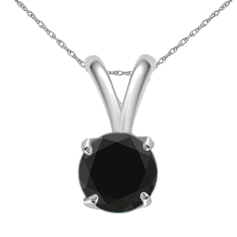 LADIES PENDANT WITH CHAIN 0.33CT ROUND/BLACK DIAMOND 14K YELLOW GOLD LADIES PENDANT WITH CHAIN 0.33CT ROUND/BLACK DIAMOND 14K YELLOW GOLD