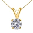 thumbnail image 1 of Mauli Jewels Engagement Necklace for Women 0.40 Carat Round White Diamond Solitaire Pendant 4-prong 14K Yellow Gold|Silver Chain, 1 of 4