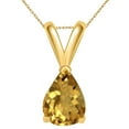 thumbnail image 1 of Mauli Jewels Engagement Necklace for Women 0.70 Carat Pear Citrine Pendant 4-prong 14k Yellow Gold|Silver Chain, 1 of 4