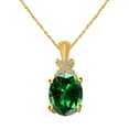 thumbnail image 1 of Mauli Jewels Engagement Necklace for Women 2.45 Carat Diamond And Oval Shape Gemstone Pendant 4 prongs 10K Yellow Gold With 18'' Chain|Silver Chain, 1 of 3