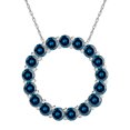 thumbnail image 1 of Mauli Jewels Engagement Necklace for Women 3.00 Carat Blue Diamond Pendant With 18 Box Chain Prong-Setting 10K Rose, White & Yellow Gold|Silver Chain, 1 of 7