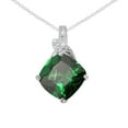 thumbnail image 1 of Mauli Jewels Engagement Necklace for Women 3.95 Carat Diamond And Cushion Cut Gemstone Pendant 4 prongs 10K White Gold With 18'' Chain|Silver Chain, 1 of 6