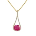 thumbnail image 1 of Mauli Jewels Engagement Necklace for Women 4.81 Caratw Diamond And Gemstone Pendant 4 prongs 10K Yellow Gold With 18'' Rope Chain|Silver Chain, 1 of 7