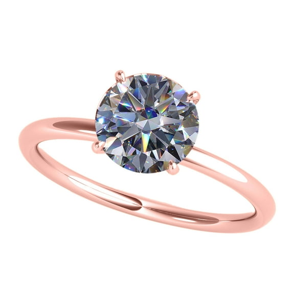 Mauli Jewels Engagement Rings for Women 1.50 Carat Moissanite Diamond in 14K Gold, Brilliant Round-Cut, Wedding Promise Rings for Her, 4-Prong Setting, VS1 Clarity, White/Rose/Yellow Gold, Size 5-9