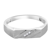 Mauli Jewels Engagement Rings for Men 0.03 Carat Mens Glitzy Engagement Wedding Diamond Ring prong 10K White Gold