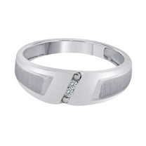 Mauli Jewels Engagement Rings for Men 0.04 Carat Men's Unique Engagement Diamond Wedding Ring Channel-Setting 10K White Gold