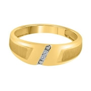 Mauli Jewels Engagement Rings for Men 0.04 Carat Mens Unique Engagement Diamond Wedding Ring Channel-Setting 10K Yellow Gold