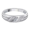 thumbnail image 1 of Mauli Jewels Engagement Rings for Men 0.045 Carat Mens Versatile Engagement Wedding Diamond Ring 4-prong 10K White Gold, 1 of 3