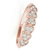 Mauli Jewels Engagement Rings for Women 0.07 Carat Classy Heart Shaped Diamond Wedding Band 4-prong 10K Rose Gold