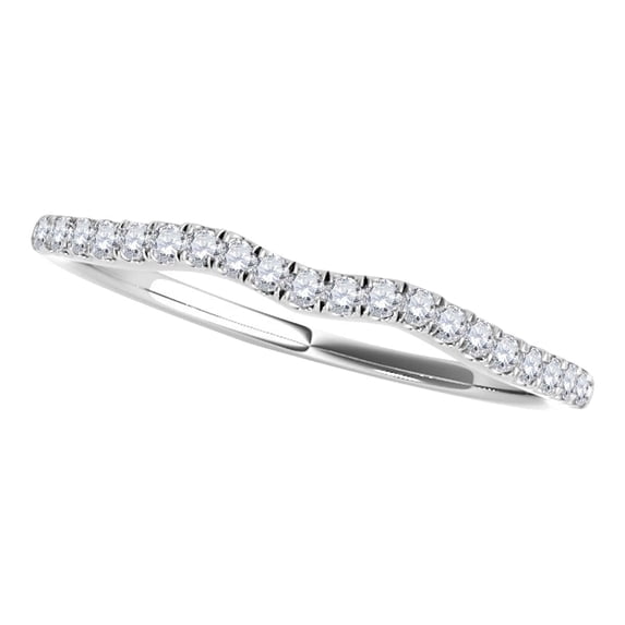 Mauli Jewels 0.10 Carat Curved Diamond Wedding Band for Women, Round White Diamonds, 14K Rose White Yellow Gold, Bridal Wedding Band