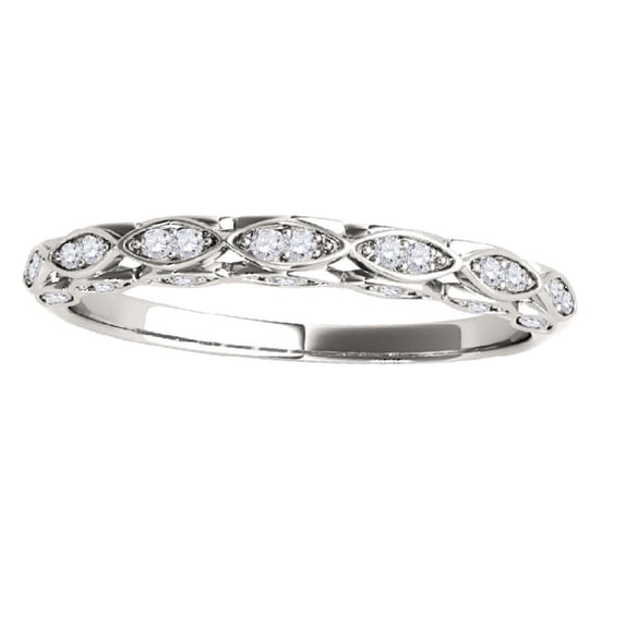 Mauli Jewels Engagement Rings for Women 0.19 Carat Wedding Diamond Band For Women's Prong-Setting 14K Solid White Gold