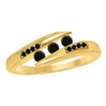 thumbnail image 1 of Mauli Jewels Engagement Rings for Women 0.25 Carat Channel Set Black Diamond Ring 4 Channel-Setting 10K Yellow Gold, 1 of 7
