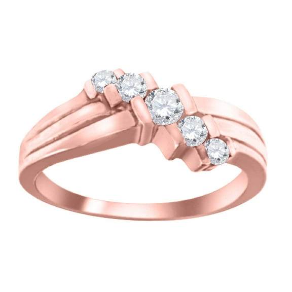 Mauli Jewels Engagement Rings for Women 0.25 Carat Diamond Channel Set Ring 4 channel 10K Rose Gold