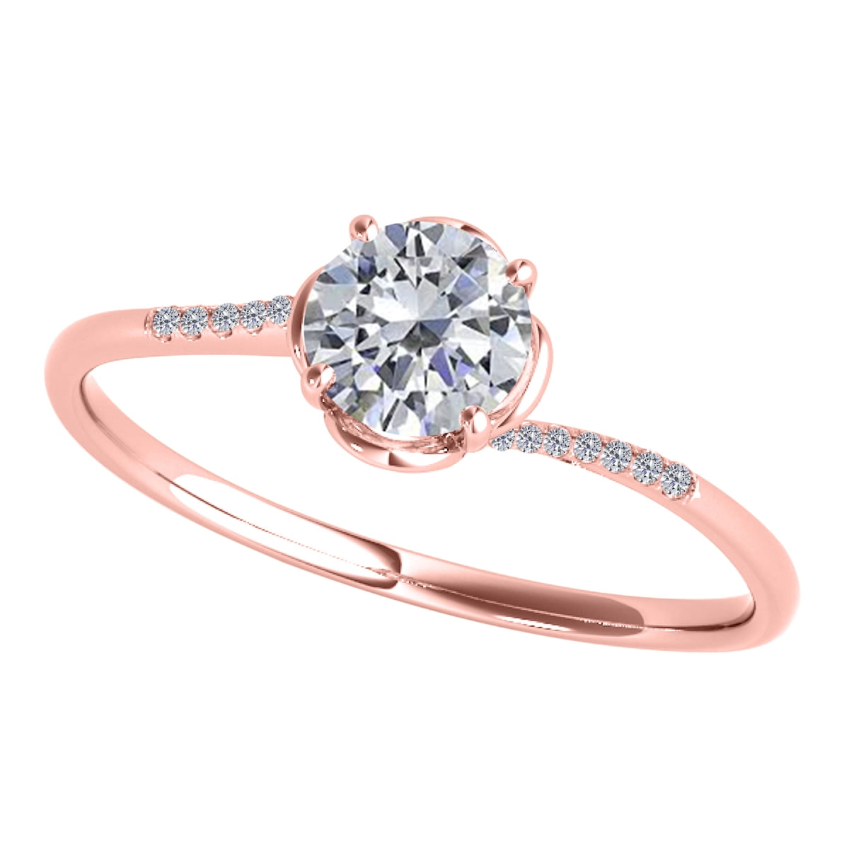 Buy Flower-shaped Diamond Ring 18K White Gold Online in India - Etsy