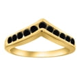 thumbnail image 1 of Mauli Jewels Engagement Rings for Women 0.35 Carat Black Diamond Fashion Faithful Wedding Band channel 10K Yellow Gold, 1 of 5