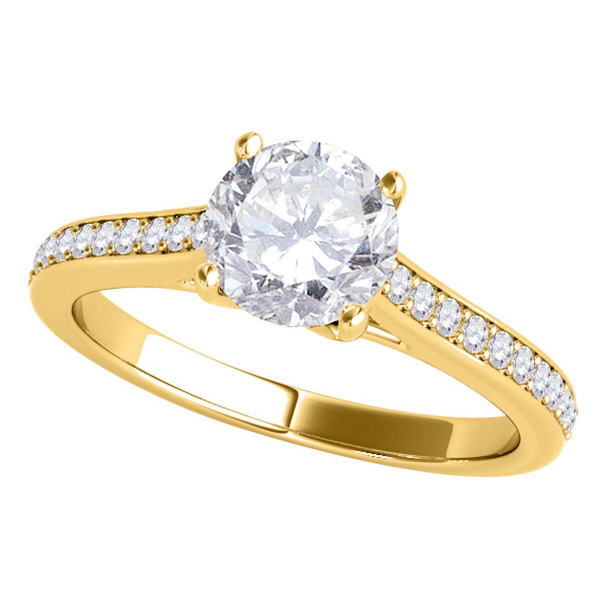 Gorgeous 14K Yellow Gold .50 Ct RB Diamond Wedding/Engagement Ring, Size 6  | eBay