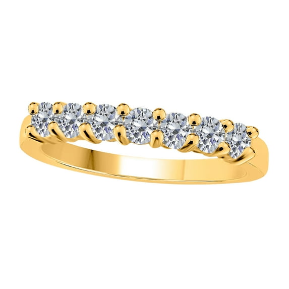 Mauli Jewels Engagement Rings for Women 0.50 Carat 7 Stone Diamond Enagement Ring 4 prong 10K Yellow Gold