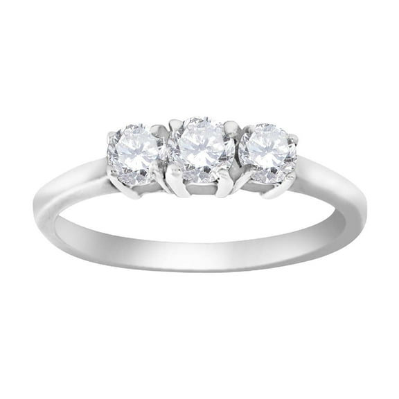 Mauli Jewels Engagement Rings for Women 0.50 Carat Diamond Eternal Five Stone Ring 4-prong 10K White Gold