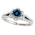 thumbnail image 1 of Mauli Jewels Engagement Rings for Women 0.50 Carat Halo Blue Diamond Engagement Ring4 prong14K White Gold, 1 of 7