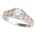 thumbnail image 1 of Mauli Jewels Engagement Rings for Women 0.50 Carat Halo Two-Tone Antique Diamond Engagement Ring 4 Prong 14k Solid Rose & White Gold, 1 of 7