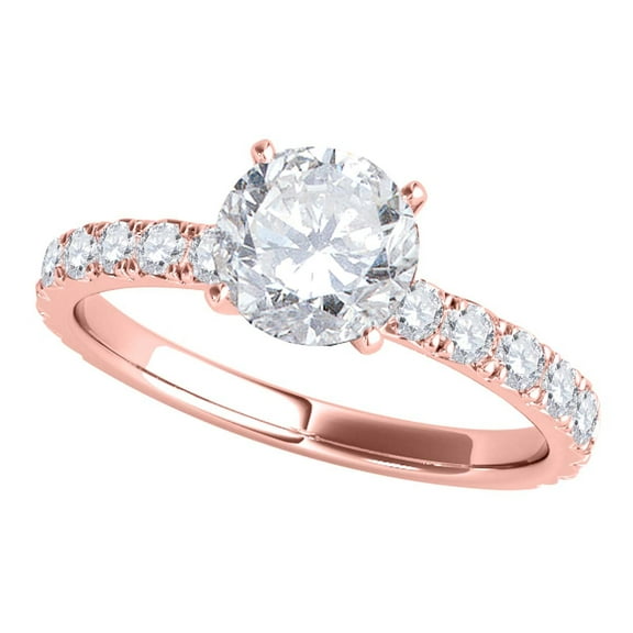 Mauli Jewels Engagement Rings for Women 0.50 Carat Handcrafted Distin Carative Diamond Engagement Wedding Ring 4-prong10K Rose Gold