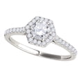 thumbnail image 1 of Mauli Jewels Engagement Rings for Women 0.50 Carat O Carata-Halo Diamond Wedding Engagement Ring 4-prong 10k Solid White Gold, 1 of 9