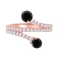 thumbnail image 1 of Mauli Jewels Engagement Rings for Women 0.65 Carat Twt Black Diamond Engagement Fashion Ring Crafted 4 prong 14k Solid Rose Gold, 1 of 1