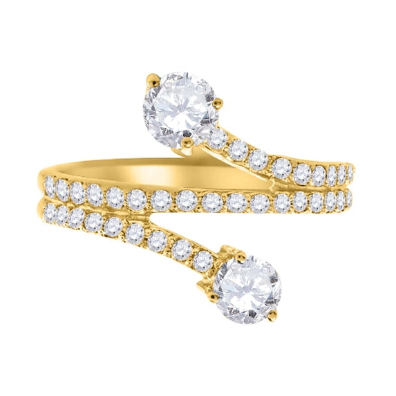 Mauli Jewels Engagement Rings for Women 0.65 Carat Twt Diamond Engagement Fashion Ring Crafted 4 prong 14k Solid Yellow Gold