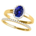 thumbnail image 1 of Mauli Jewels Engagement Rings for Women 0.70 Carat Tanzanite And Diamond Bridal Set 4-prong 10K Yellow Gold, 1 of 6