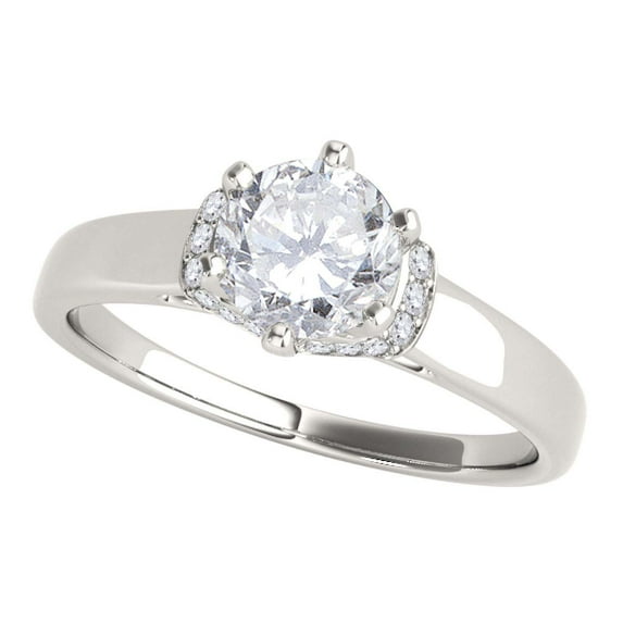 Mauli Jewels Engagement Rings for Women 0.70 Carat Twt Diamond Vintage 4 prong 14k Solid White Gold