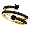 thumbnail image 1 of Mauli Jewels Engagement Rings for Women 0.70 Carat Unique Swirl Design Black Diamond Ring 4-prong 10K Yellow Gold, 1 of 9