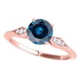 thumbnail image 1 of Mauli Jewels Engagement Rings for Women 0.73 Carat Blue Diamond Engagement Wedding Ring Crafted prong 14K Solid Rose Gold, 1 of 4