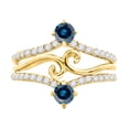 thumbnail image 1 of Mauli Jewels Engagement Rings for Women 0.75 Carat Blue And White Diamond Halo Engagement Ring 4-prong 10K Yellow Gold, 1 of 1