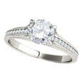 thumbnail image 1 of Mauli Jewels Engagement Rings for Women 0.75 Carat Brilliant Cut Diamond Milgrained Engagement Ring 4 prong 14K Solid White Gold, 1 of 7