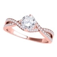 thumbnail image 1 of Mauli Jewels 0.75 Carat Twisted Diamond Engagement Ring for Women, 4-Prong 14K Solid Rose Gold Bridal Wedding Promise Ring, 1 of 6