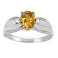 thumbnail image 1 of Mauli Jewels Engagement Rings for Women 0.9 Carat Oval Citrine and Diamond Ring 4-Prong 10K White Gold, 1 of 6