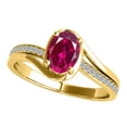 thumbnail image 1 of Mauli Jewels Engagement Rings for Women 0.95 Carat Diamond & Oval Shape Created Ruby Ring Prong-Setting 14K White Rose Yellow Gold, 1 of 5