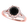 thumbnail image 1 of Mauli Jewels Engagement Rings for Women 1.00 Carat Black Diamond Wedding Engagement Ring 4-prong 10k Solid Rose Gold, 1 of 10