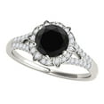 thumbnail image 1 of Mauli Jewels Engagement Rings for Women 1.00 Carat Black Diamond Wedding Engagement Ring 4-prong 10k Solid White Gold, 1 of 9