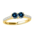 thumbnail image 1 of Mauli Jewels Engagement Rings for Women 1.03 Carat Two Stone Blue Diamond Engagement Wedding Ring Prong-Setting 14k Yellow Gold, 1 of 6