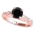 thumbnail image 1 of Mauli Jewels Engagement Rings for Women 1.05 Carat Halo Unique Design Black Diamond Engagement Ring Crafted 4-prong 10K Solid Rose Gold, 1 of 7